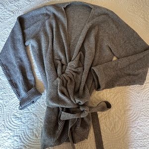 Gray wrap sweater